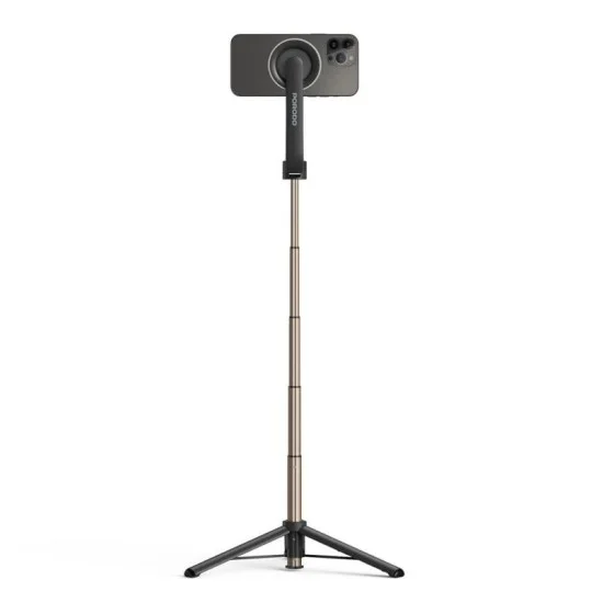 Porodo Magnetic Selfie Stick 64.5Cm Extendable With 3 Leg Tripod And Remote Control - Black